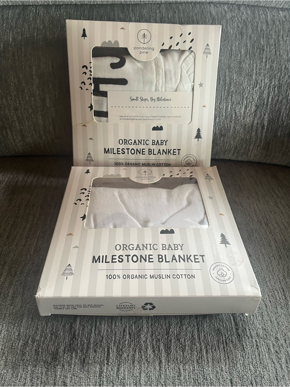 Organic Baby Milestone Blanket - White